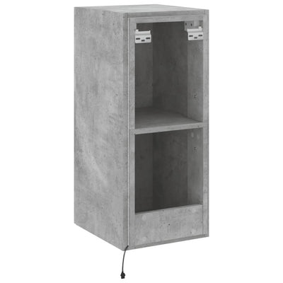TV-seinäkaappi LED-valoilla betoninharmaa 30,5x35x70 cm