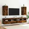 TV-seinäkaappi LED-valoilla savutammi 30,5x35x70 cm