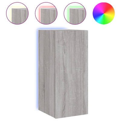 TV-seinäkaappi LED-valoilla harmaa Sonoma 30,5x35x70 cm