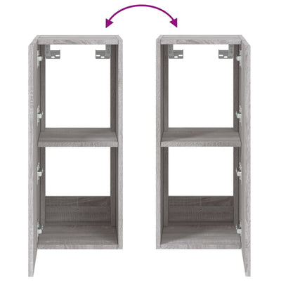 Harmaa tv-seinäkaappi Genutu 30,5x35x70cm (led-valoilla sonoma)