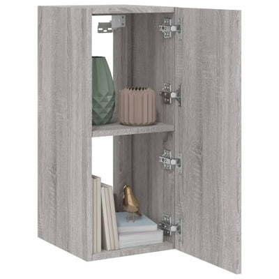 TV-seinäkaappi LED-valoilla harmaa Sonoma 30,5x35x70 cm