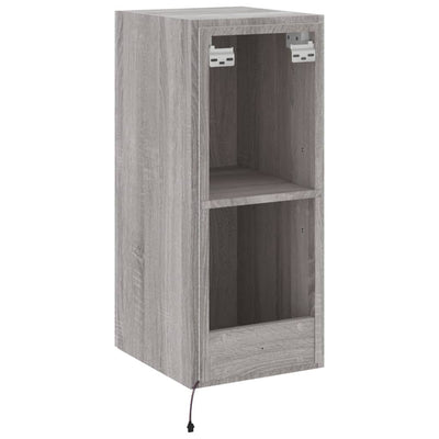 TV-seinäkaappi LED-valoilla harmaa Sonoma 30,5x35x70 cm