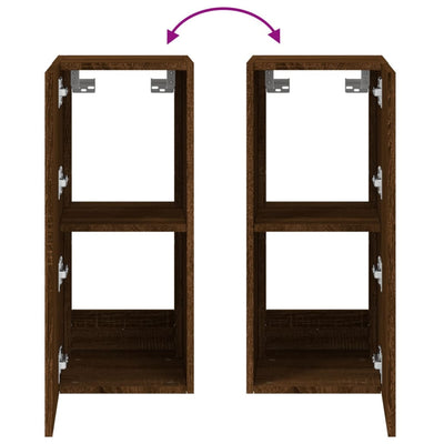 Ruskea tammi tv-seinäkaappi Genutu 30,5x35x70cm (led-valoilla)