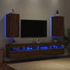 TV-seinäkaapit LED-valoilla 2 kpl ruskea tammi 30,5x35x70 cm