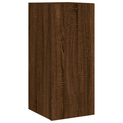 TV-seinäkaapit LED-valoilla 2 kpl ruskea tammi 30,5x35x70 cm
