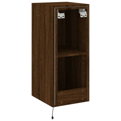 TV-seinäkaapit LED-valoilla 2 kpl ruskea tammi 30,5x35x70 cm