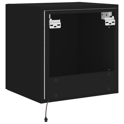 TV-seinäkaappi LED-valoilla musta 40,5x35x40 cm
