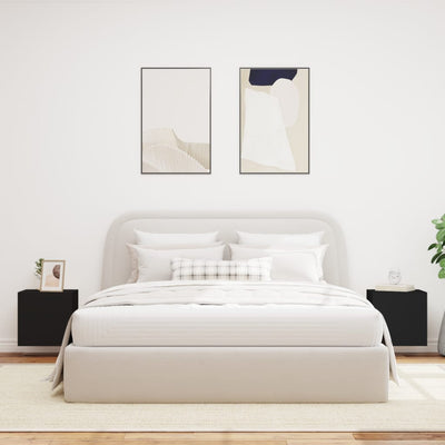 TV-seinäkaapit LED-valoilla 2 kpl musta 40,5x35x40 cm
