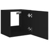 TV-seinäkaapit LED-valoilla 2 kpl musta 40,5x35x40 cm