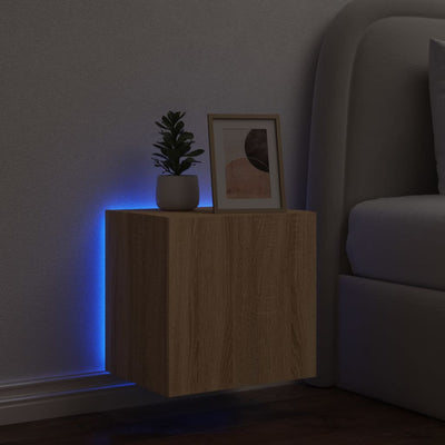 TV-seinäkaappi LED-valoilla Sonoma-tammi 40,5x35x40 cm