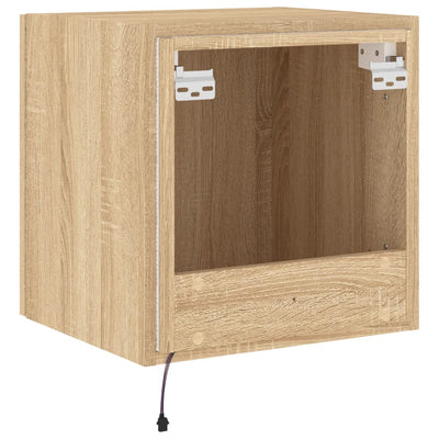TV-seinäkaappi LED-valoilla Sonoma-tammi 40,5x35x40 cm