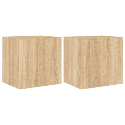 TV-seinäkaapit LED-valoilla 2 kpl Sonoma-tammi 40,5x35x40 cm
