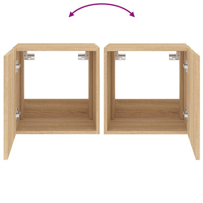 Sonoma-tammi tv-seinäkaapit Genutu 40,5x35x40cm (led-valoilla 2 kpl)