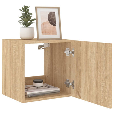 TV-seinäkaapit LED-valoilla 2 kpl Sonoma-tammi 40,5x35x40 cm