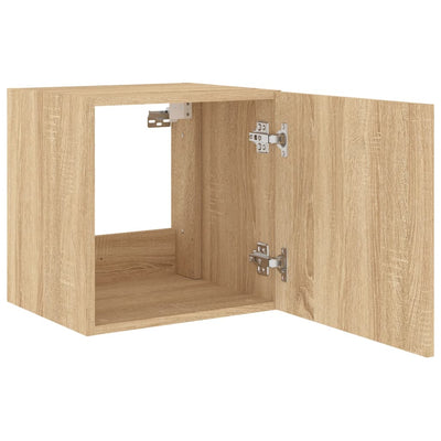 TV-seinäkaapit LED-valoilla 2 kpl Sonoma-tammi 40,5x35x40 cm