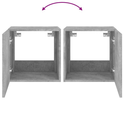 Betoninharmaa tv-seinäkaappi Genutu 40,5x35x40cm (led-valoilla)