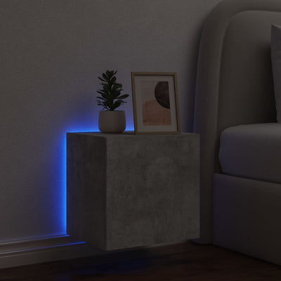 TV-seinäkaappi LED-valoilla betoninharmaa 40,5x35x40 cm