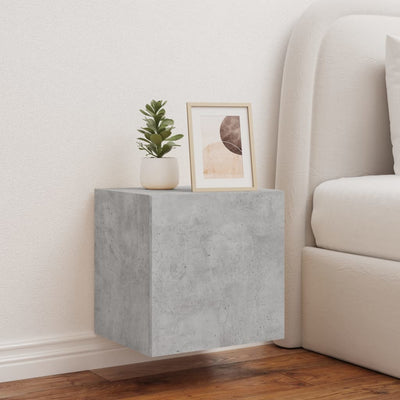 TV-seinäkaappi LED-valoilla betoninharmaa 40,5x35x40 cm