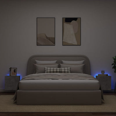 TV-seinäkaapit LED-valoilla 2 kpl betoninharmaa 40,5x35x40 cm