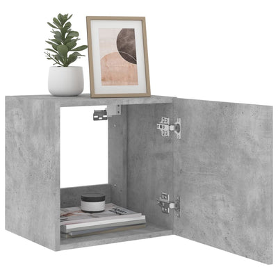 TV-seinäkaapit LED-valoilla 2 kpl betoninharmaa 40,5x35x40 cm