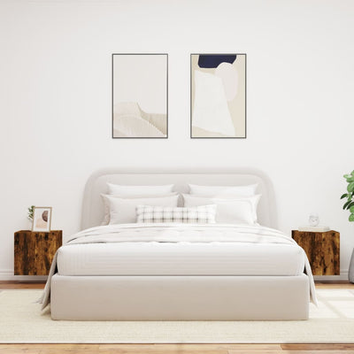 TV-seinäkaapit LED-valoilla 2 kpl savutammi 40,5x35x40 cm