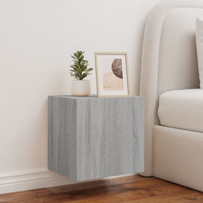 TV-seinäkaappi LED-valoilla harmaa Sonoma 40,5x35x40 cm