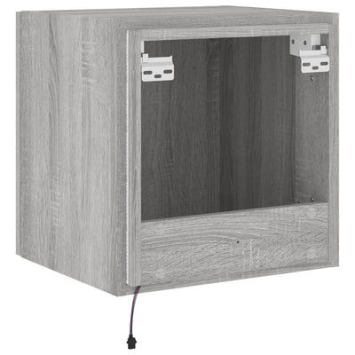TV-seinäkaappi LED-valoilla harmaa Sonoma 40,5x35x40 cm