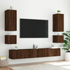TV-seinäkaapit LED-valoilla 2 kpl ruskea tammi 40,5x35x40 cm
