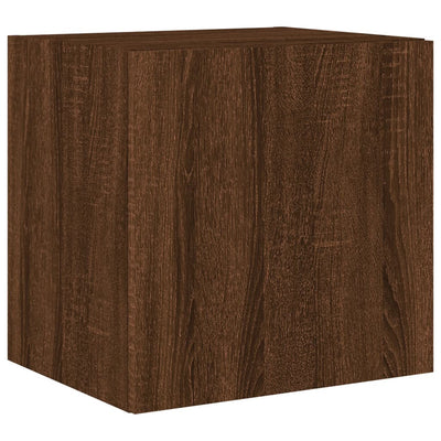 TV-seinäkaapit LED-valoilla 2 kpl ruskea tammi 40,5x35x40 cm