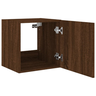 TV-seinäkaapit LED-valoilla 2 kpl ruskea tammi 40,5x35x40 cm