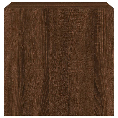 TV-seinäkaapit LED-valoilla 2 kpl ruskea tammi 40,5x35x40 cm