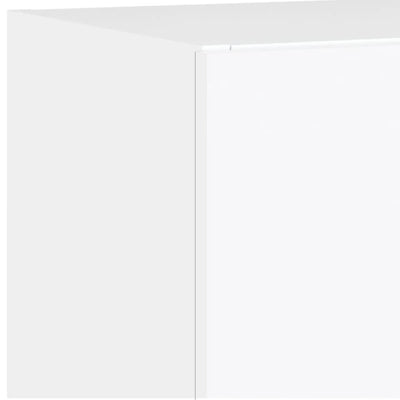 Valkoinen tv-seinäkaappi Genutu 40,5x35x80cm (led-valoilla)