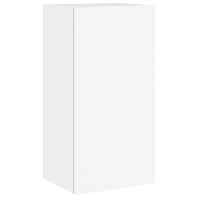 TV-seinäkaappi LED-valoilla valkoinen 40,5x35x80 cm