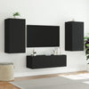 TV-seinäkaappi LED-valoilla musta 40,5x35x80 cm