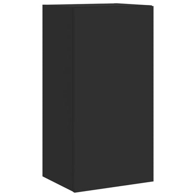 TV-seinäkaappi LED-valoilla musta 40,5x35x80 cm