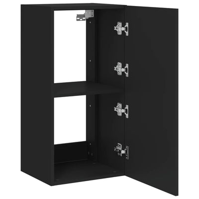 TV-seinäkaappi LED-valoilla musta 40,5x35x80 cm
