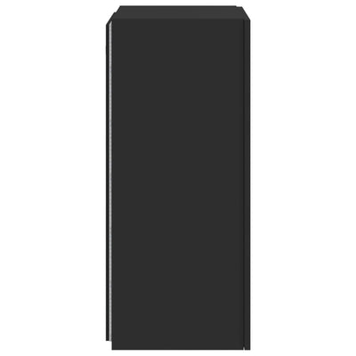 TV-seinäkaappi LED-valoilla musta 40,5x35x80 cm