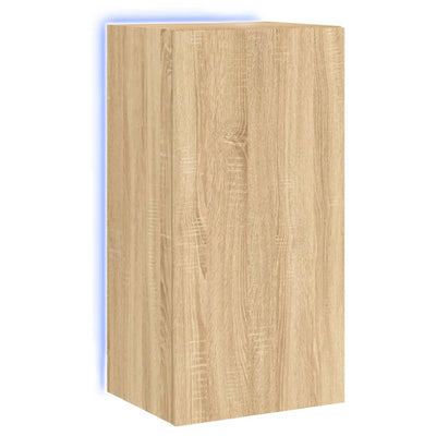 TV-seinäkaappi LED-valoilla Sonoma-tammi 40,5x35x80 cm