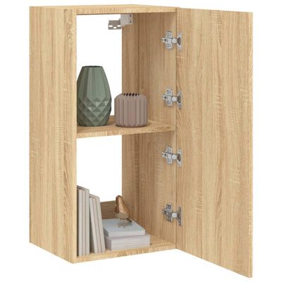 TV-seinäkaappi LED-valoilla Sonoma-tammi 40,5x35x80 cm