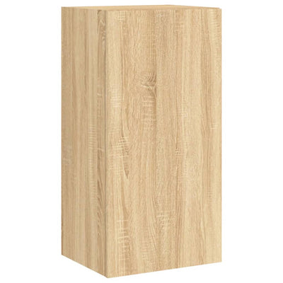 TV-seinäkaappi LED-valoilla Sonoma-tammi 40,5x35x80 cm