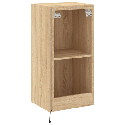 TV-seinäkaappi LED-valoilla Sonoma-tammi 40,5x35x80 cm