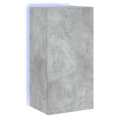 TV-seinäkaappi LED-valoilla betoninharmaa 40,5x35x80 cm