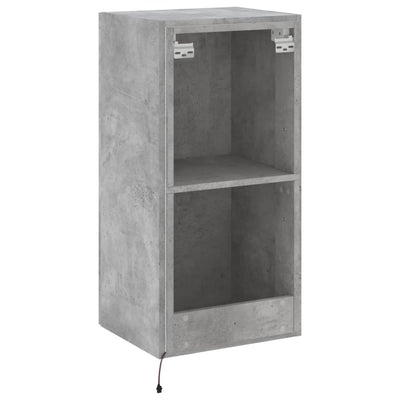 TV-seinäkaappi LED-valoilla betoninharmaa 40,5x35x80 cm