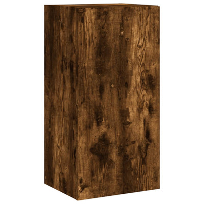 TV-seinäkaappi LED-valoilla savutammi 40,5x35x80 cm