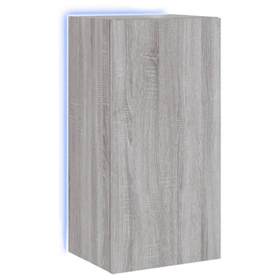 TV-seinäkaappi LED-valoilla harmaa Sonoma 40,5x35x80 cm