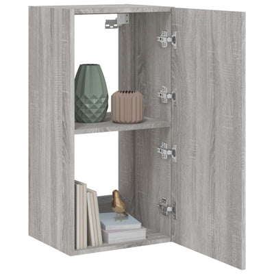 TV-seinäkaappi LED-valoilla harmaa Sonoma 40,5x35x80 cm