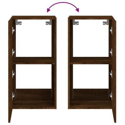 Ruskea tammi tv-seinäkaappi Genutu 40,5x35x80cm (led-valoilla)