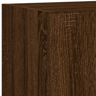 Ruskea tammi tv-seinäkaappi Genutu 40,5x35x80cm (led-valoilla)