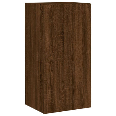 TV-seinäkaappi LED-valoilla ruskea tammi 40,5x35x80 cm