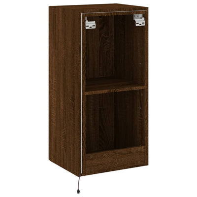 TV-seinäkaappi LED-valoilla ruskea tammi 40,5x35x80 cm